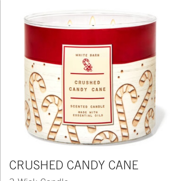 Crushed candy cane 3 wick candle